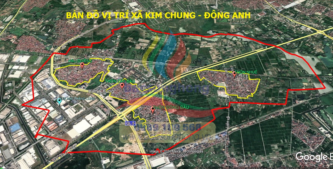 Bản đồ vị trí xã Kim Chung Đông Anh
