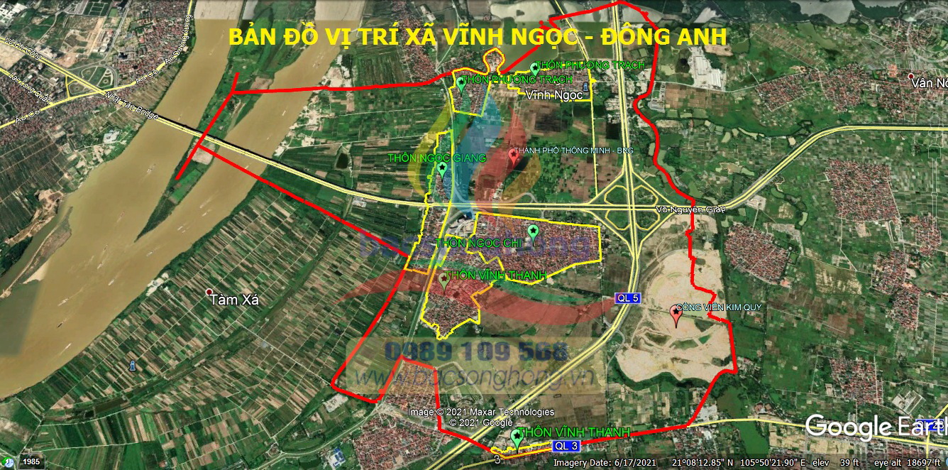 Bản đồ vị trí xã Vĩnh Ngọc Đông Anh