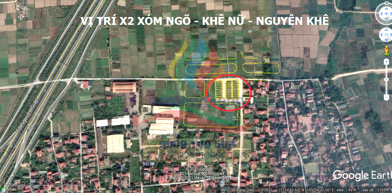 Vị trí đất X2 Xóm Ngõ - Khê Nữ - Nguyên Khê